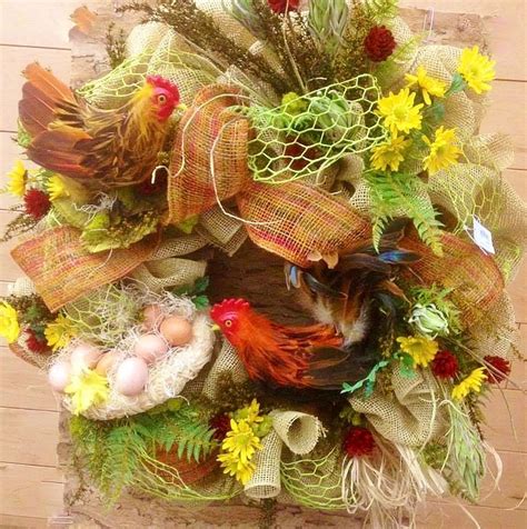 New 6 Colored Chicken Wire Inspired This Chicken Wreath Created With