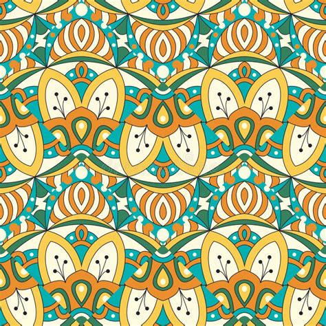 Mandala Texture In Bright Colors Abstract Vector Background Seamless