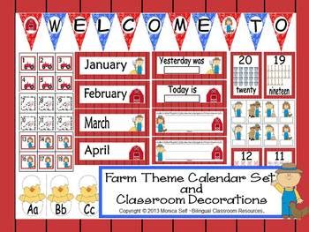 This farm themed decor bundle has everything you need to create a beautiful, organized space in your classroom or homeschool room. Farm Theme Calendar Set and Classroom Decorations | TpT