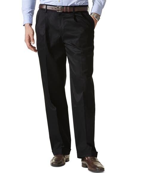 Dockers Never Iron Classic Fit Big And Tall Pleated Pants In Black For