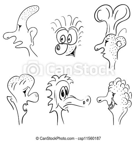 Funny Face Vector Black Illustration On White Background Canstock