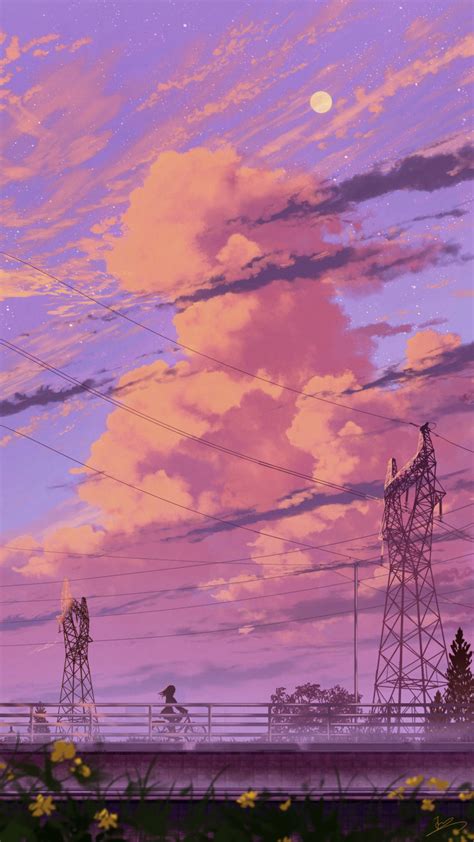 skyrick9413 original absurdres commentary request highres 1girl bicycle cloud cloudy sky