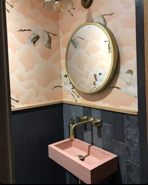 Pastel Pink Bathroom Concrete Trough Sink