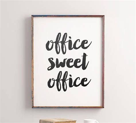 Office Sweet Office Printable Art Office Poster Typography Etsy