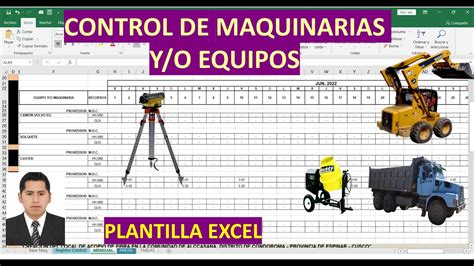 Control De Maquinarias Y Equipos En Obras Plantilla Excel
