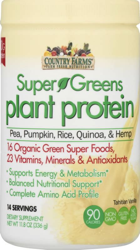 Country Farms Super Greens Reviews - Country Farms Super Greens Plant Protein Tahitian Vanilla Super Greens