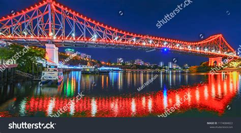 Story Bridge Brisbane Queensland Australia Night Stock Photo 1174084822