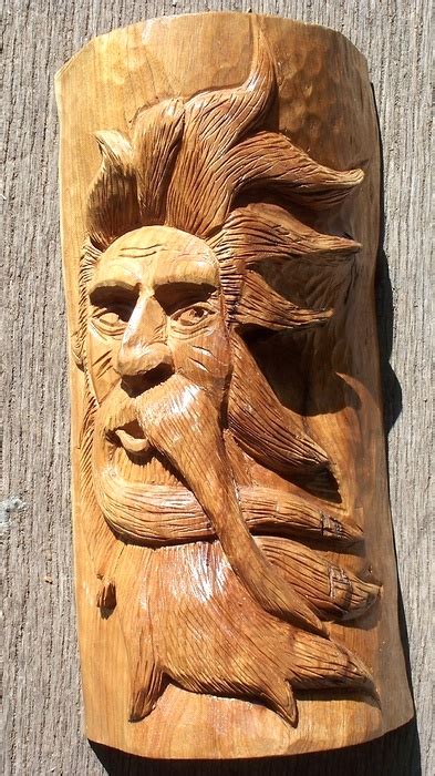 Wood Carvings Hand Carved Wood Spirit Wood Carved Folk Art Hand