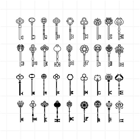Vintage Key Svg Vintage Key Clip Art Vintage Key Cutting Etsy