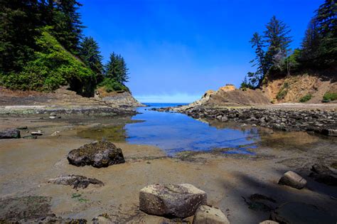 Sunset Bay State Park Oregon Stock Photo Download Image Now Bay Of