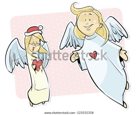 Cute Angels Stock Vector Royalty Free 123531358 Shutterstock