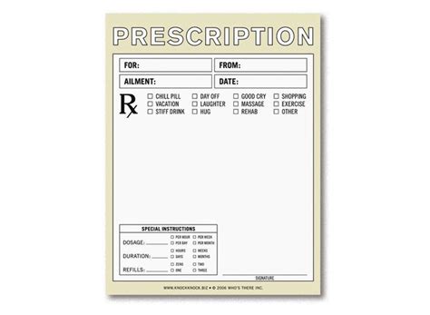 Sign, fax and printable from pc, ipad, tablet or mobile with pdffiller ✔ instantly. Prescription Nifty Note by Knock Knock - knockknockstuff.com | Label templates, Prescription pad ...