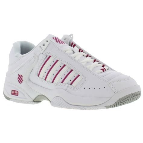 Great shoe for the player who's developing their game and their footwork. K Swiss Defier RS Womens White Leather Trainers Tennis ...