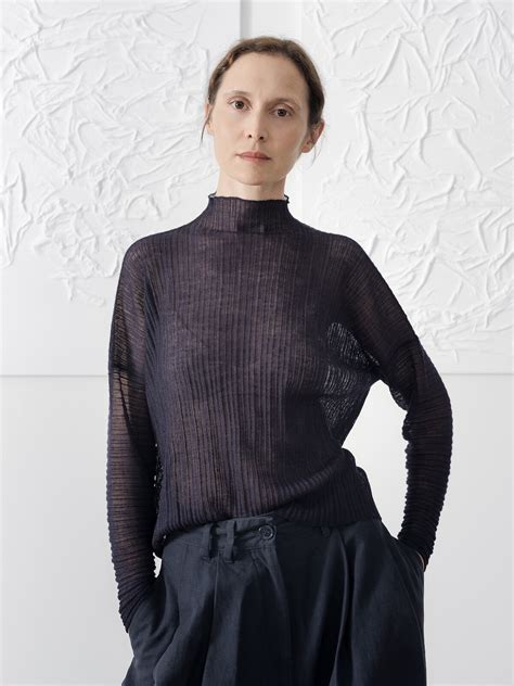 Sheer Pleated Sweater Knitbrary