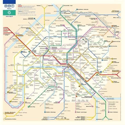 Paris Metro Map Metro De Paris Karte Île De France Frankreich