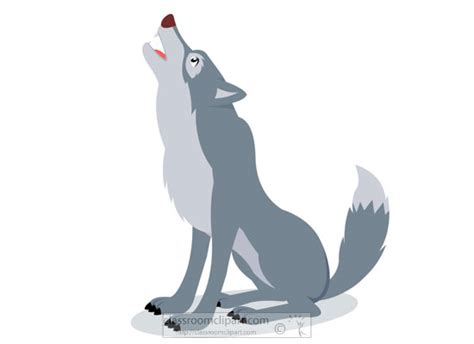Gray Wolf Howling Clipart