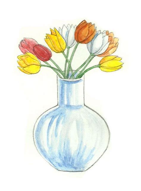 Flower drawing watercolor painting , antique jewelry decorative sketch transparent background png clipart. How to Draw Flowers in a Vase -- via wikiHow.com | Drawing ...
