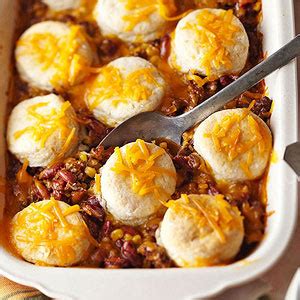 At 425 degrees for 15 minutes. Mexican Biscuit Casserole | Midwest Living