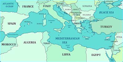 Simple Map of Mediterranean Sea Region | Map of the mediterranean