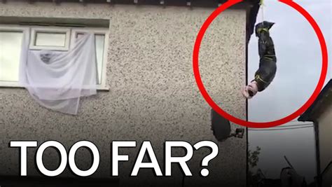 Disturbing Halloween Decorations Show Dead Body Hanging From Roof