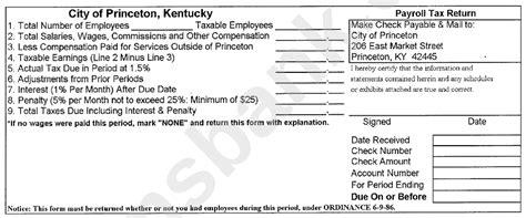 Of course, hamilton would still pay. Payroll Tax Return Form - City Of Princeton, Kentucky ...