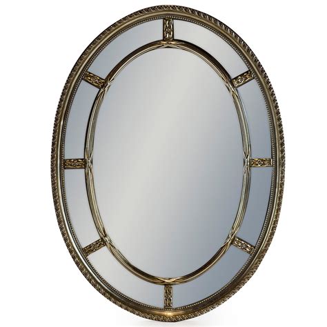 Silver Antique French Style Oval Multi Mirror Decorative Silver