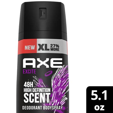 Axe Dual Action Body Spray Deodorant For Men Excite Crisp Coconut And Black Pepper Formulated