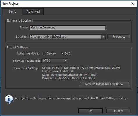 Of course you want to match the settings. Create a DVD with Adobe Premiere Pro CC and Encore CS6