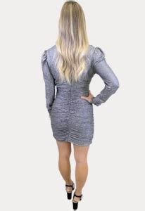 Silver Maternity Dress With Long Sleeves Sexy Mama Maternity