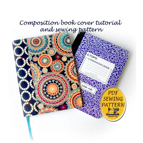Composition Book Cover Pattern And Tutorial Notebook Cover Etsy