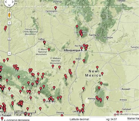 Mountain Ranges New Mexico Mountain Ranges Map