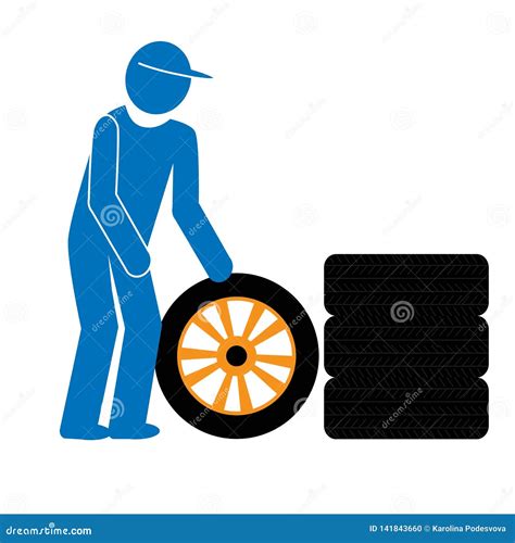 Changing Tires Stock Illustrations 266 Changing Tires Stock