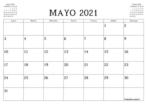 Calendario Por Mes Para Imprimir 2021 Template Calendar Design