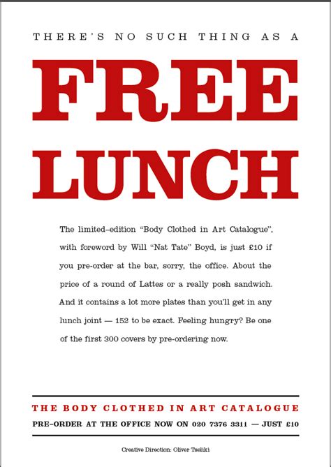 There is no free lunch. Chelsea Arts Club posters | Chris does Content - London ...