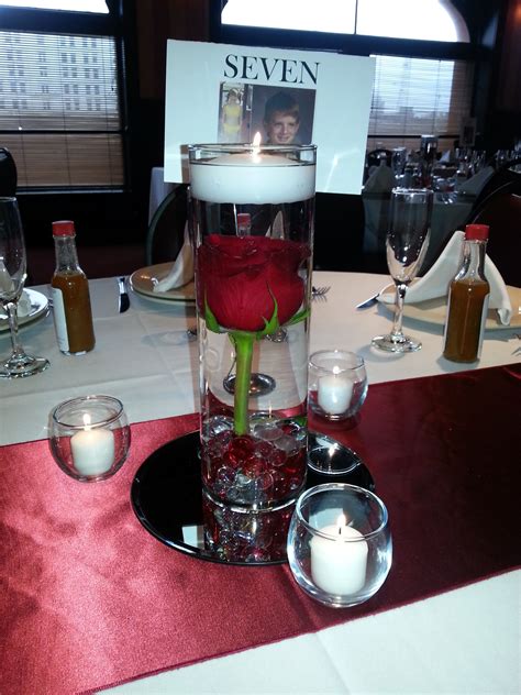 Red Themed Wedding Reception Elegant Red Rose With Floating Candle