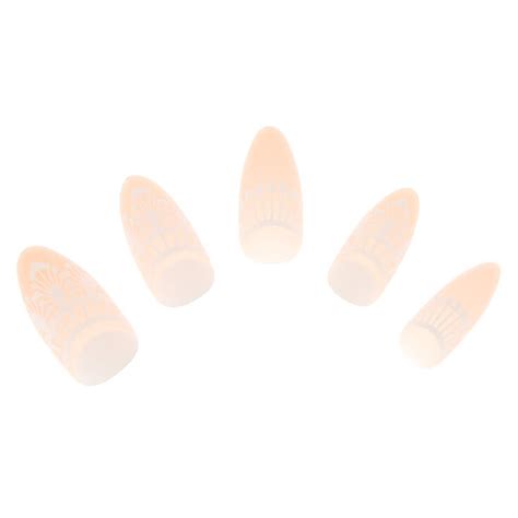 Henna Faux Nail Set Nude 24 Pack Claires