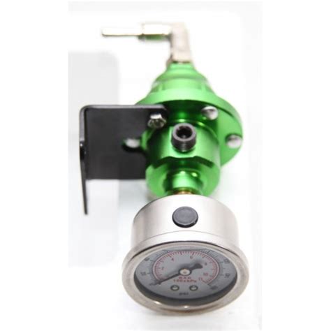 Universal Fuel Pressure Regulator With Oil Gauge Type S Adjustable Green