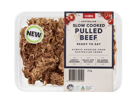 Coles Slow Cooked Pulled Beef 250g Gluten Free Products Of Australia