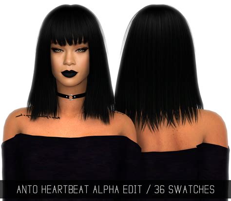 Sims 4 Hairs Simpliciaty Anto`s Heartbeat Hair Retextured