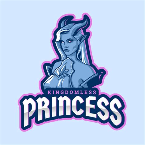 Gaming Logo Template Featuring A Female Character Inspired