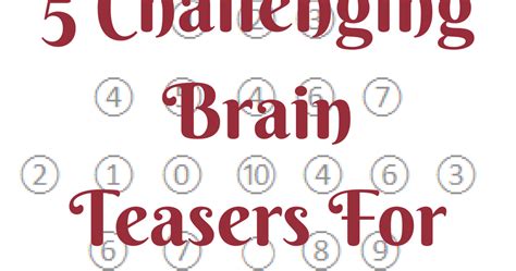 5 Challenging Brain Teasers For Adults With Answers And Explanation