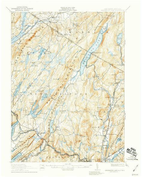 Greenwood Lake New Jersey 1910 1959 Usgs Old Topo Map 15x15 Nj Quad