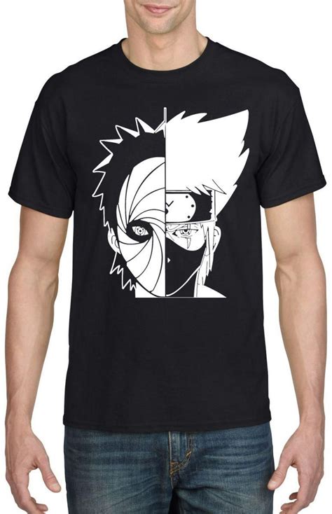 Black Male Gildan Short Sleeve T Shirt Obito And Kakashi Design Price