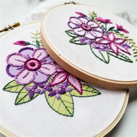 Bloom Hand Embroidery Pattern Pdf Jessica Long Embroidery