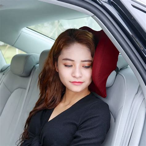 Loen 1 Pc Car Rear Seat Sleep Neck Pillow Headrest Memory Foam Cotton Travel Car Sleeping Pillow