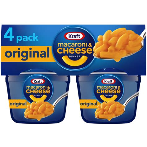 Kraft Original Mac N Cheese Macaroni And Cheese Cups Easy Microwavable Dinner 4 Ct Pack 205