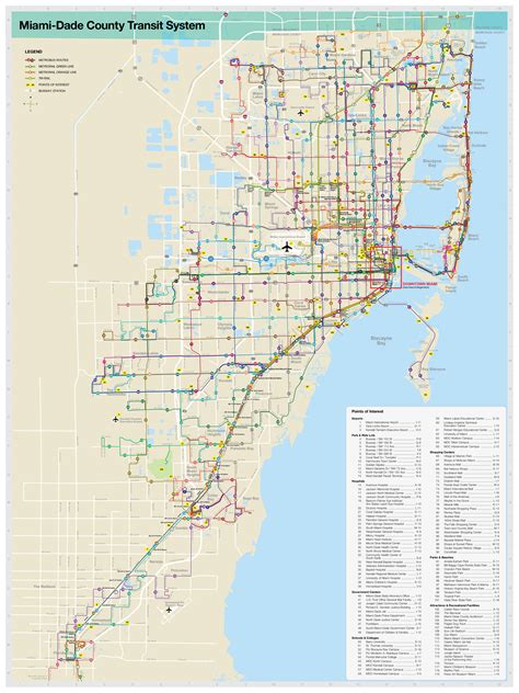 Miami Bus Service Map Island Maps