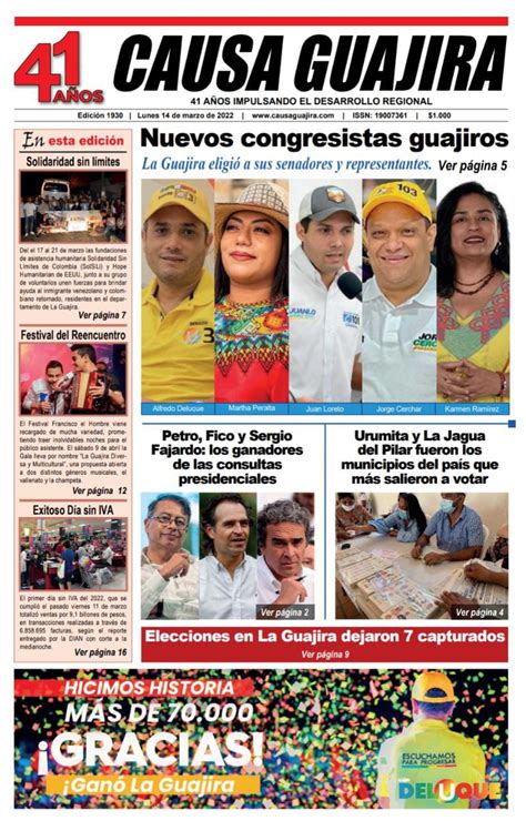 Nuestra Edición De Hoy Lunes 14032022 Causa Guajira