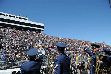 For nascar's stock car racing circuits (series), all cars are mandated to have disc brakes on all four wheels. Members of Heritage of America Band play at NASCAR