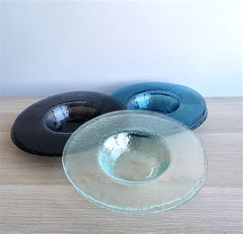 Set Of 6 Fused Glass Pasta Bowls Set Of 6 Glass Pasta Bowls Etsy Uk